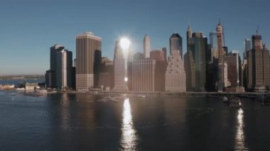 New York şehrinin gökyüzü manzarası Manhattan silueti