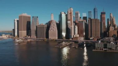 New York şehrinin gökyüzü manzarası Manhattan silueti