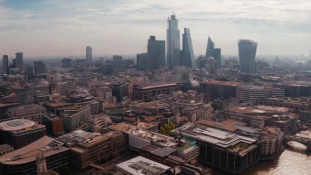 Vista aerea di Londra e il Tamigi Londra — Video Stock
