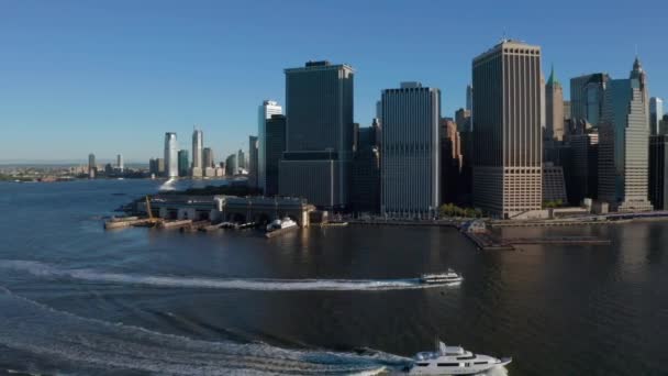 Vista aérea del horizonte de la ciudad de Nueva York Manhattan — Vídeo de stock
