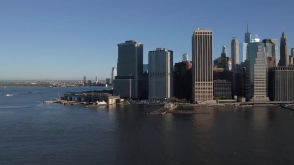 Vista aérea del horizonte de la ciudad de Nueva York Manhattan — Vídeos de Stock