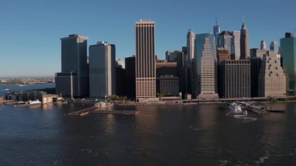 Aerial view of new york city skyline manhattan — Stock Video