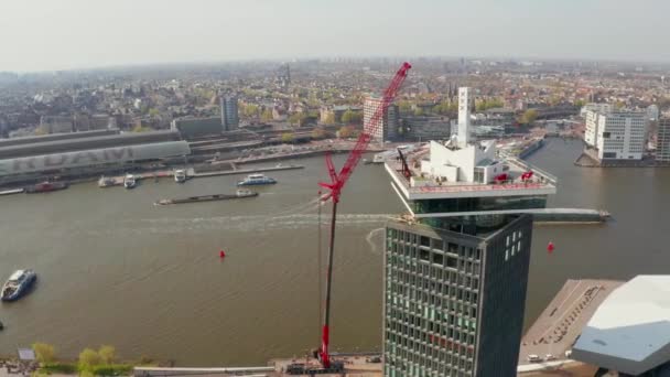 Letecký pohled na muzeum amsterdamského filmu — Stock video