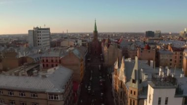 Riga 'daki Lüteryen Katedrali' nin havadan görünüşü 