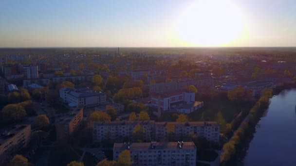 vue aérienne de la ville de Jelgava à Latvia 