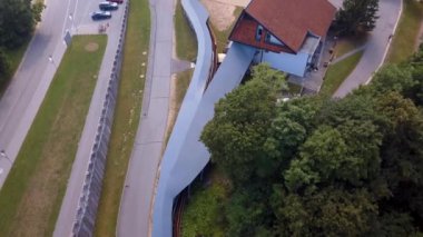 sigulda latvia kızak ve iskelet pistinin hava görüntüsü