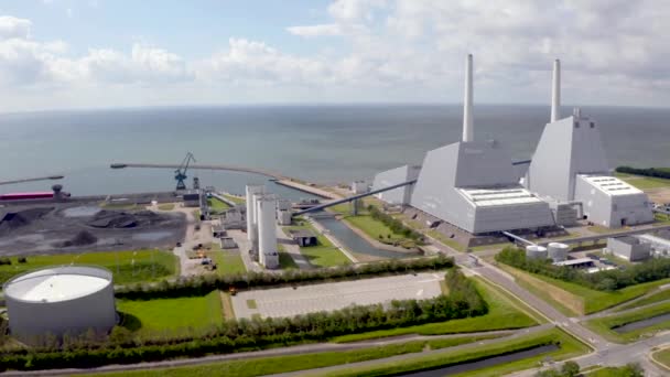 Vue aérienne de la centrale électrique copenhagen denmark — Video