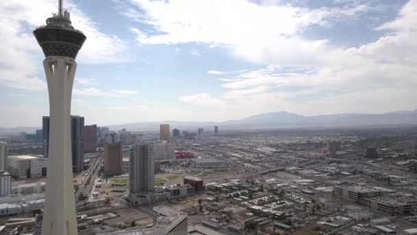 Widok z lotu ptaka hotelu stratosfery w Las Vegas Nevada Filmik Stockowy