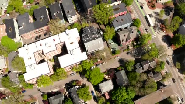 Будівель і доріжок в Гарвардському університеті в Камбріджі — стокове відео