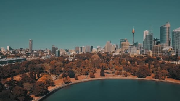Sydney opera house widok z lotu ptaka z helikoptera — Wideo stockowe