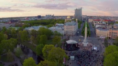 Eski şehrin üzerindeki hava manzarası