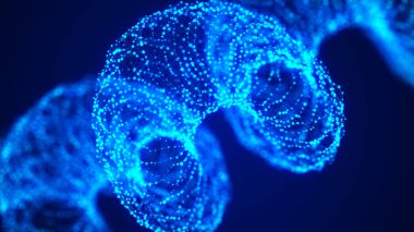 Ağ bağlantısı noktaları ve çizgileri. Teknoloji geçmişi. Pleksus. Büyük veri arkaplanı. 3d oluşturma.