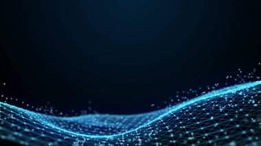 Noktaları ve çizgileri soyut üç boyutlu biçimlendirme. Teknoloji geçmişi. Büyük veri görselleştirmesi. Yapay zeka.