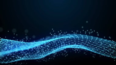 Noktaları ve çizgileri soyut üç boyutlu biçimlendirme. Teknoloji geçmişi. Büyük veri görselleştirmesi. Yapay zeka.