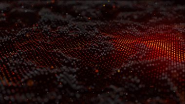 Büyük veri görselleştirmesi. 3D fütüristik soyut arkaplan. Siber ya da teknoloji. Teknoloji manzarası.