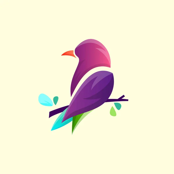 Plantilla Vector Diseño Logotipo Pájaro Colorido Abstracto Ilustración Abstracta Gráficos — Vector de stock