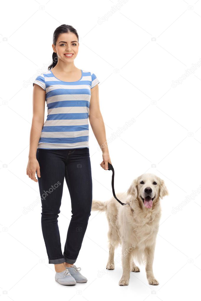 Young woman with a dog