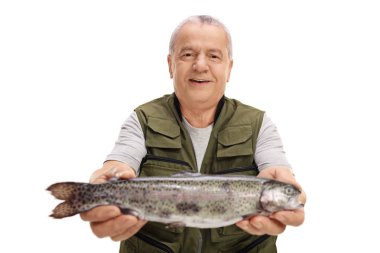 Yaşlı balıkçı bir balık tutan