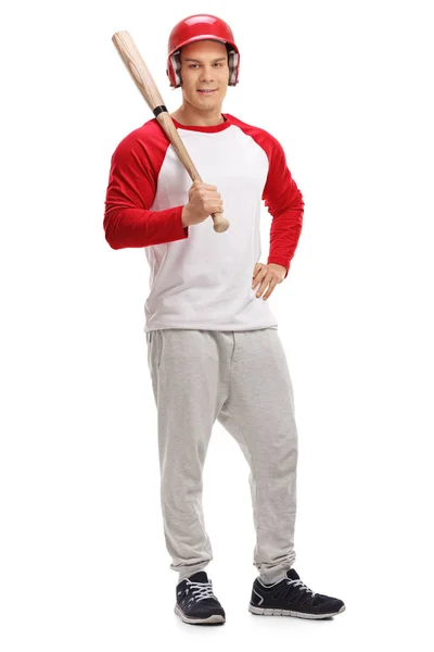 Male baseball player posing with a bat — Stock Photo, Image