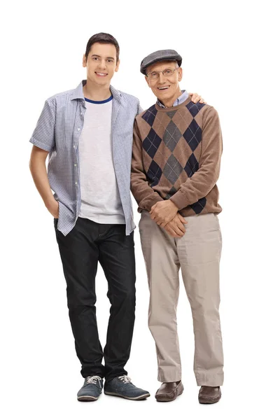 Joven chico y un hombre maduro posando juntos —  Fotos de Stock