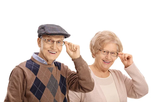 Mature man and a mature woman smiling — Stock Photo, Image