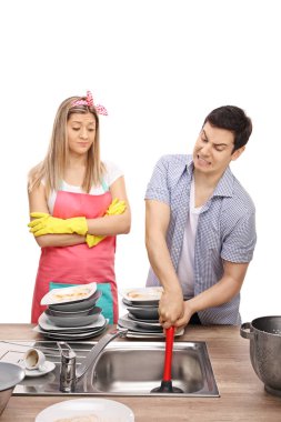 lavabo unclog çalışan bir adam arayan kadın