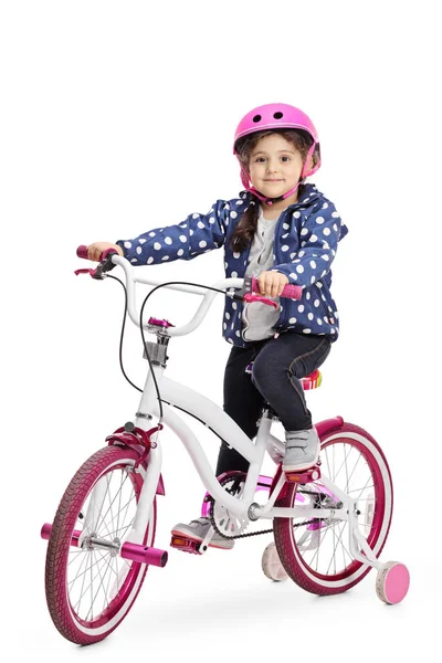 Carino bambina su una bicicletta — Foto Stock