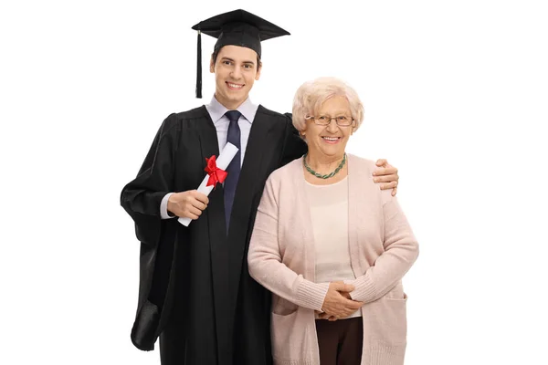 Postgraduální student a jeho babička — Stock fotografie
