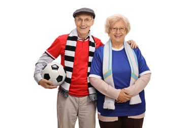 Neşeli üst düzey futbol taraftarları