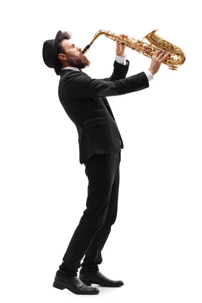 Man playing on a saxophone — Stock Photo, Image