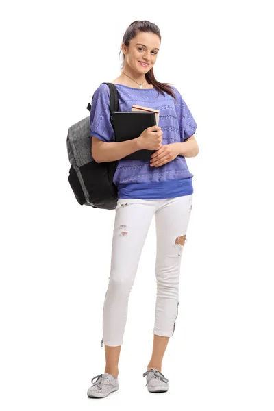 Teenage student with books — Stock Photo, Image