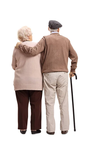 Achteraanzicht shot van een bejaarde echtpaar — Stockfoto
