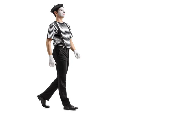 Profil lövés egy mime séta — Stock Fotó