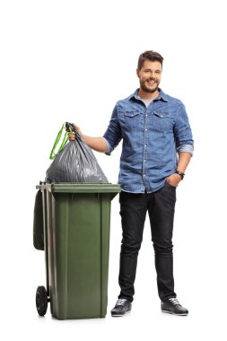 Çöpü dışarı bir adam portresi
