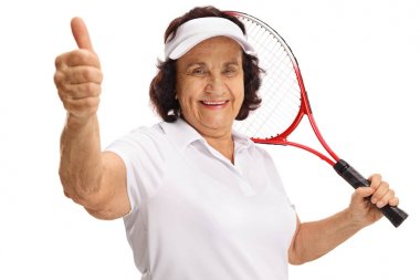 Bir başparmak telafi yaşlı tenis oyuncusu