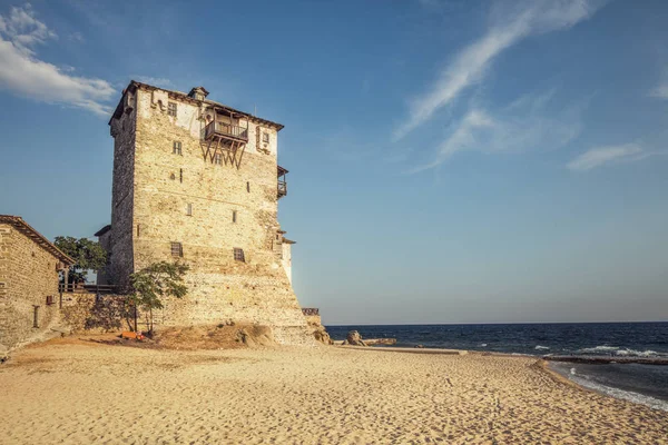 Torre velha em Ouranoupolis — Fotografia de Stock