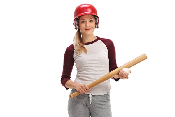 Giocatrice di baseball femminile — Foto Stock