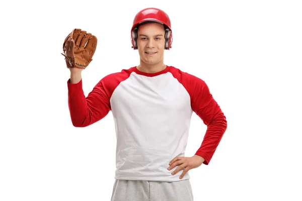 Baseballspelare med en handske — Stockfoto