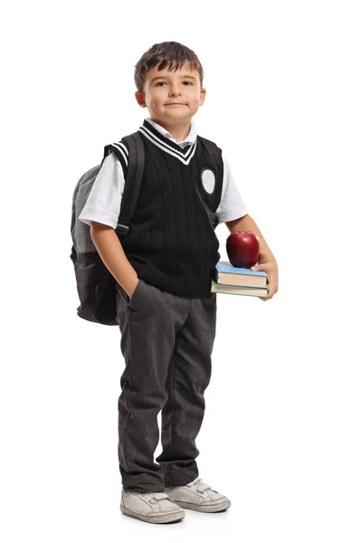 Pequeno estudante com uma mochila — Fotografia de Stock