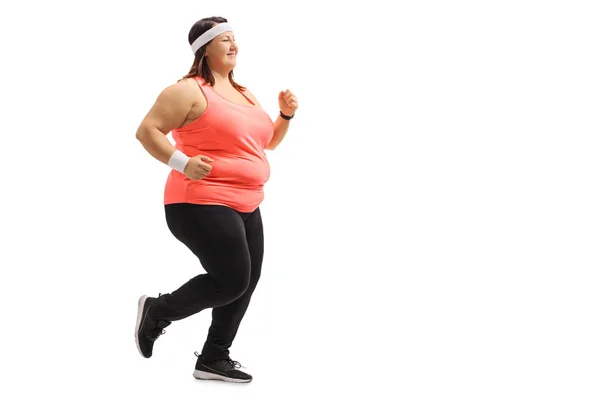 Chica con sobrepeso corriendo —  Fotos de Stock