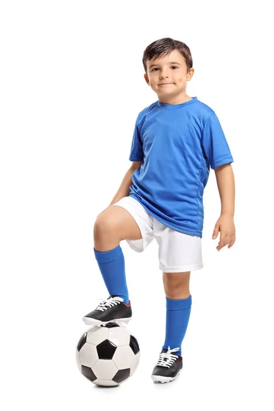 Retrato de um pequeno futebolista — Fotografia de Stock