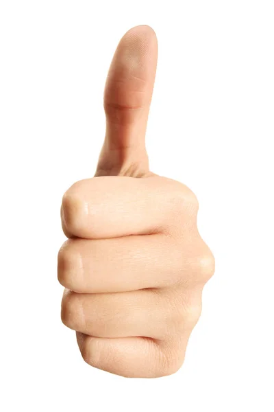 Close-up of a hand making a thumb up sign — Stock Photo, Image