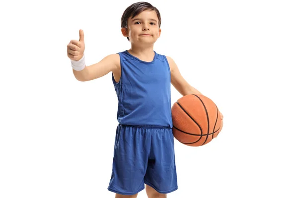 篮球运动员做拇指姿态 — 图库照片