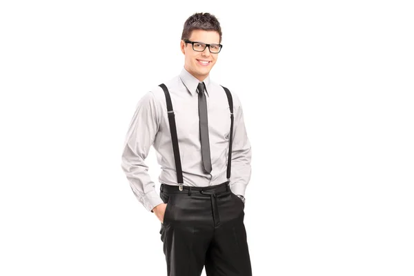 Handsome young man in stylish clothes — Stock Photo, Image