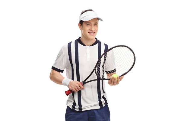 Tennisspieler mit Schläger und Tennisball — Stockfoto