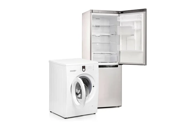 Máquina de lavar e geladeira — Fotografia de Stock