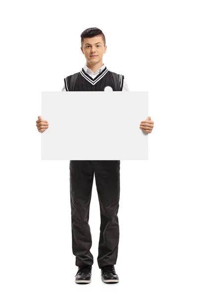 Male teenage student holding a signboard Stock Image