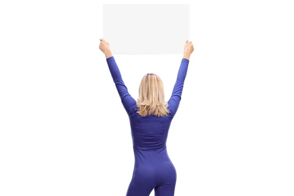Vrouw met een leeg bord — Stockfoto