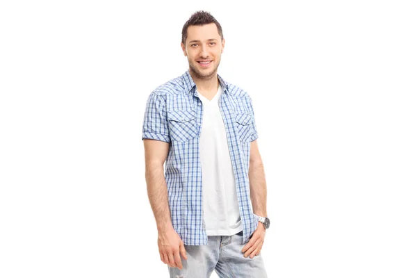 Young man smiling and looking at the camera — Stock Photo, Image