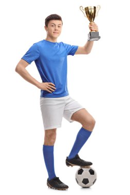 Futbol oyuncu altın kupa